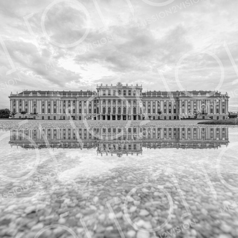 Schönbrunn reflection, a fine art photo by Tom Monochrom
